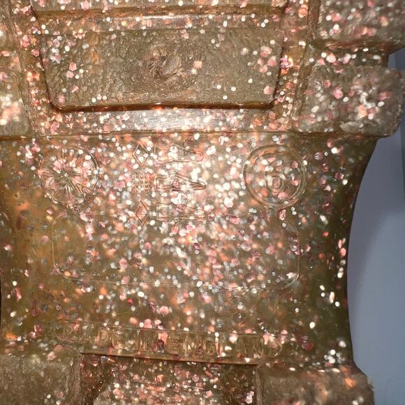 Next Brand UK 6 Toddler‎ Wellies Rain Boots Rose Gold Glitter Pink - Picture 4 of 5